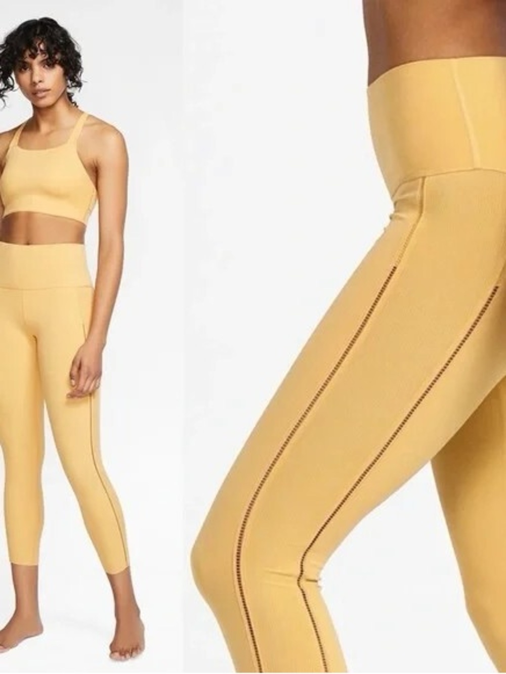 Women's Nike Yoga Luxe Infinalon 7/8 Tights Mustard Yellow